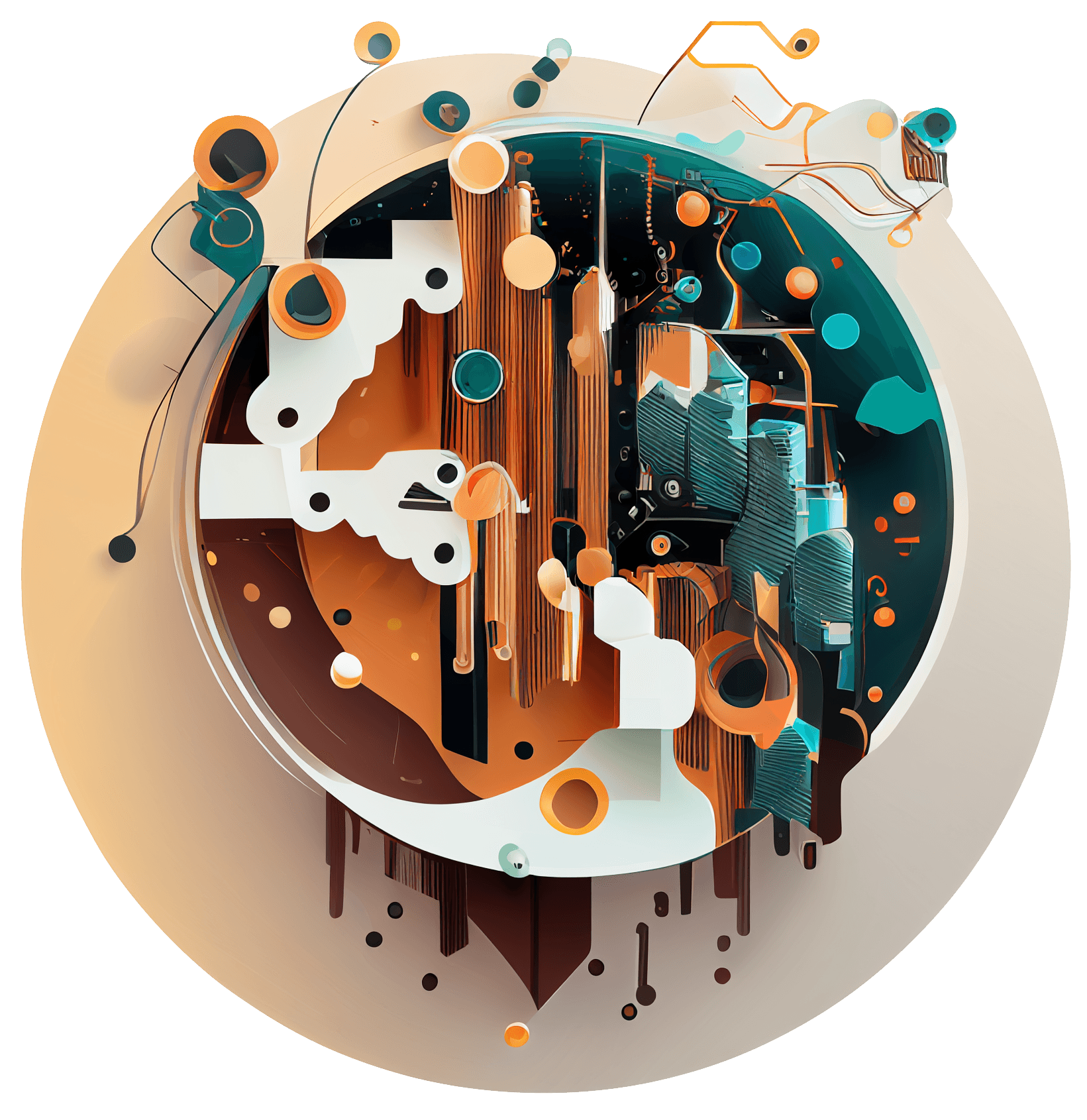 Circular Abstract AI Illustration